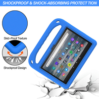 Étui pour tablette en mousse EVA souple avec poignée confortable et béquille pliable pour Amazon Fire 7 2022 Nouveau