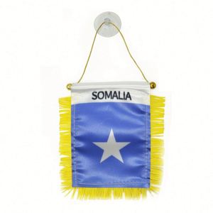 Custom SOMALIA Satin Pennant Flag Car Mini Flag <b>Banner</b> with Yellow Tassels - Product Image 1