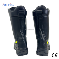 Bottes en cuir pour pompiers EN15090, embout en acier, résistantes aux flammes, imperméables, chaussures de sécurité industrielles, équipement de pompier