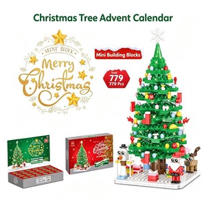 Calendrier de l'Avent de Noël EPT 24 jours, blocs de construction 779 pièces, jouet arbre de Noël, compte à rebours pour Noël, boîte cadeau surprise - Product Image 2