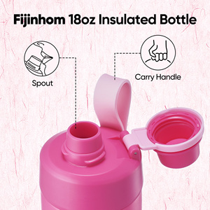 18oz Stainless Steel Insulated Water Bottle Flip Spout Lid Silicone Carry Strap Double Wall Vacuum Flask 24H Cold 12H Hot Cup - Product Image 5