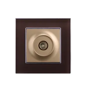 European standard Glass panel 1gang Male TV electric Socket