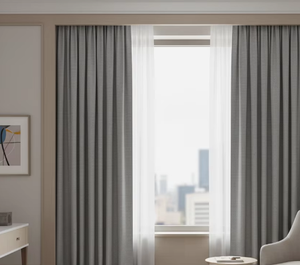 Tela de Cortina para Hotel de Lujo, 100% Poliéster, Tela Opaca de Doble Cara para Venta al por Mayor - Product Image 1
