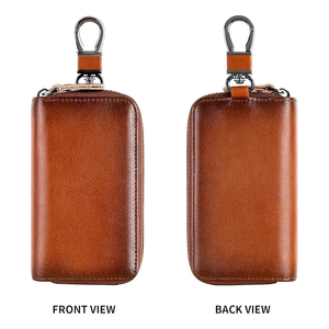 Porte-clés en cuir minimaliste et durable, fermeture ouverte, courte longueur, grande capacité, idéal pour les voyages, pour hommes - Product Image 3