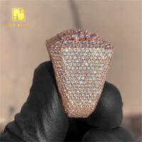 Nouveau design bague personnalisée en argent sterling 925 testeur de diamants Hip Hop Moissanite bijoux bagues en diamant taille riche femmes hommes