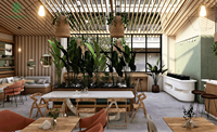 Café en bois Comptoir de restaurant Tables et chaises de bistro personnalisées Café Canapé Canapé Pub Meubles de bar