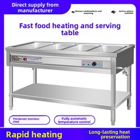 Table de maintien au chaud commerciale en acier inoxydable, chauffage électrique, pour cantines de restauration rapide, garantie nationale, plusieurs options
