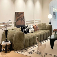 Ensemble de canapés modulaires complets pour salon, canapé Chesterfield capitonné, tissu bouclé, design moderne, utilisation pour hôtels et villas