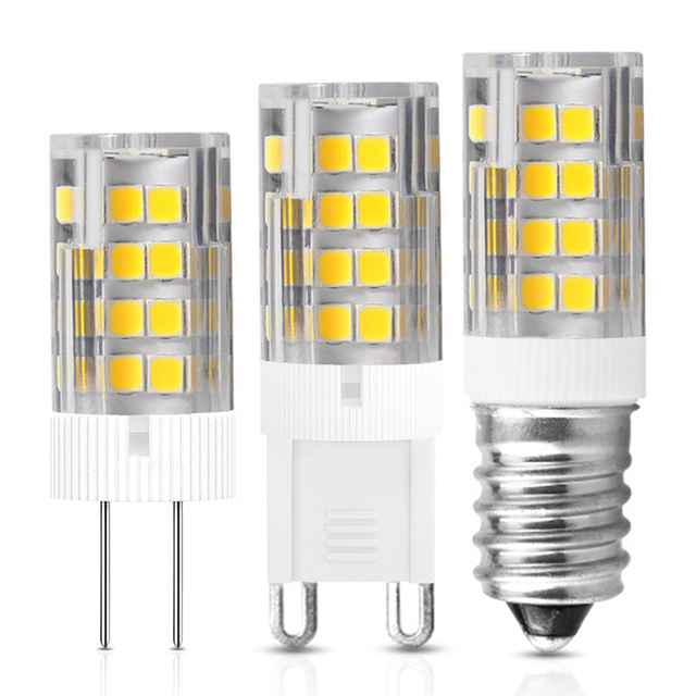 G4/G9/E14 Ceramic Corn LED Light Bulb - 5W, 3000K Warm White & 6000K Cool White, High Voltage 220V for Hotel Crystal Chandeliers