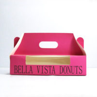 Mini boîtes à Donuts avec Logo personnalisé, emballages en papier avec fenêtre, vente en gros, pièces