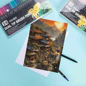 120 Color Mixing Double Head Fineliner Brush Markers Children Adults Watercolor Art <b>Painting</b> Markers Set - Product Image 5