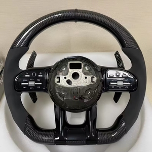 Volante de coche de fibra de carbono personalizado para Mercedes Benz C63 E63 W213 W205 C43 A45 G63 G500 <span class=keywords><strong>S63</strong></span> GLC GLA45 2017 <span class=keywords><strong>AMG</strong></span> - Product Image 1