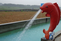 Fontaines et buses de cascade en fibre de verre à motif animalier pour équipement de piscine et spa