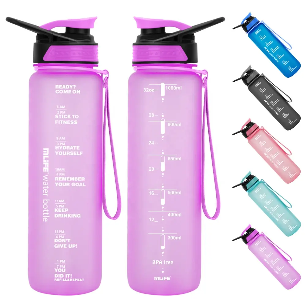 Mlife yeni 2023 çok satan ürün BPA ücretsiz 1000ml plastik içme su şişesi spor