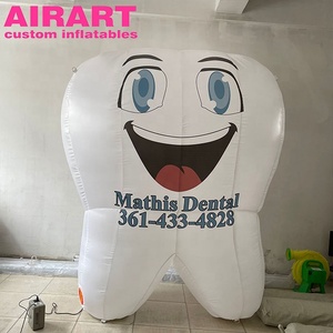 Ballon gonflable amusant en forme de dents blanches pour la Journée mondiale de la dentisterie, avec logo imprimé, ballon géant aux dents très réalistes. - Product Image 3
