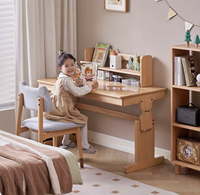 E2161 Table et bureau d'apprentissage et d'étude multifonctionnels en bois de hêtre pour enfants et enfants et étudiants