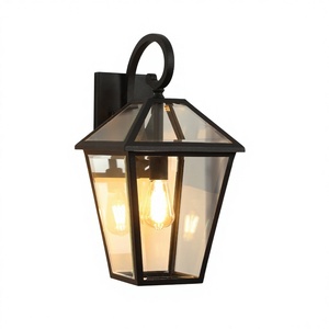 Lámpara de <span class=keywords><strong>Pared</strong></span> Exterior de Aluminio Negro de 10 Pulgadas, Resistente a la Intemperie, Estilo Vintage, para Patio, Jardín, con Cristal - Product Image 4