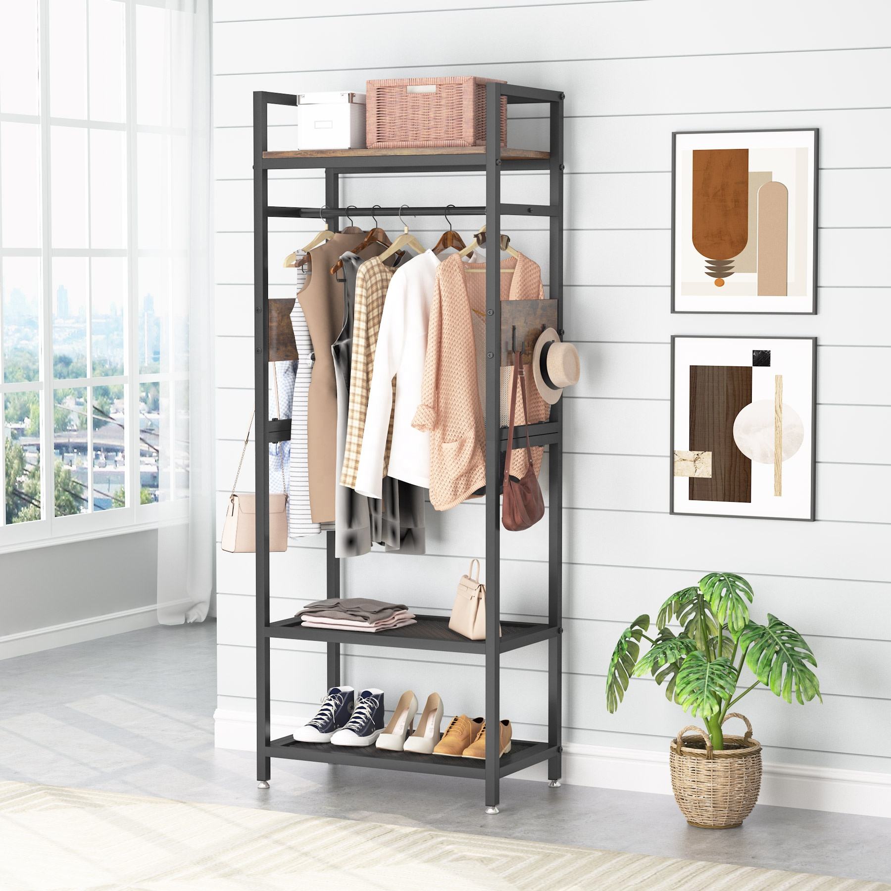 Tribesigns Wooden Closet Organizer Maximize Space Efficiency