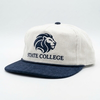 Casquettes Snapback Personnalisées en Gros, Fabrication OEM, Logo Brodé, Visière Plate, Casquettes de Baseball en Corduroy à 5 Panneaux pour Hommes