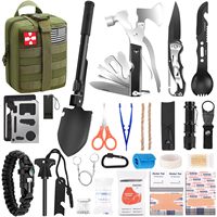 Kit de survie 150 pièces, équipement de survie avec sac de traumatologie, pochette Molle, kit d'urgence pour le camping en plein air, la chasse, la voiture, la maison, les tremblements de terre