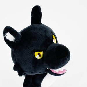 Coussin Mascotte Loup Noir Mignon Personnalisable en Peluche avec Rembourrage en Coton PP et Doublure en Maille – Cadeau d'Anniversaire pour Enfants - Product Image 5