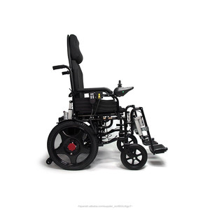 Engelli elektrikli tekerlekli sandalye flip-up ayak dayama ve yüksek sırt uzanmış. - Product Image 3