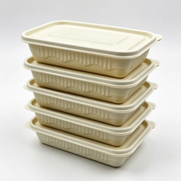 Boîte de conservation alimentaire rectangulaire avec couvercle, écologique, pour salade, sushi, sandwich, nouilles, emballage alimentaire