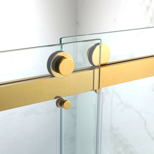 Conception personnalisée 8 mm 2 panneaux or sans cadre Pliage pour salle <span class=keywords><strong>de</strong></span> bain Porte <span class=keywords><strong>de</strong></span> <span class=keywords><strong>douche</strong></span> simple coulissante <span class=keywords><strong>en</strong></span> <span class=keywords><strong>verre</strong></span> - Product Image 4