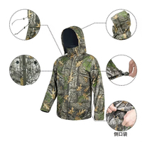 Veste imperméable respirante et légère pour hommes, ensemble multifonctionnel pour l'extérieur, vêtements de chasse en polyester imperméable