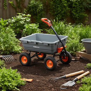 Carretilla de Jardín Plegable con Llantas de 13 Pulgadas, Capacidad de 1200 Libras, Estructura de Acero, Manija Convertible - Product Image 2