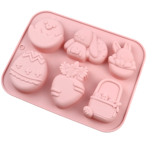 Moule en silicone pour gâteaux, savons et bougies, réutilisable, pour la Pâques, en forme d'œuf, de lapin et de panier, pour la fabrication artisanale DIY - Product Image 5