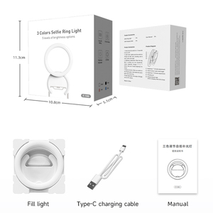 Mini lampe annulaire LED portable pour selfie, 3 modes de couleur, 500 mAh, pliable, pour téléphone portable, selfie, diffusion en direct, vidéo, maquillage - Product Image 6