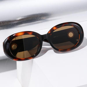 Nouvelles lunettes de soleil polarisées ovales pour femmes, protection UV400, lentille TAC, monture en plastique et métal, couleur noire KS 3867 - Product Image 3