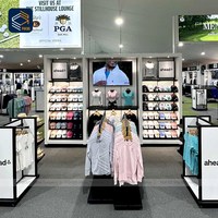 Présentoir à vêtements personnalisé pour vente au détail Casquettes et chemises Mobilier de boutique élégant Magasin de vêtements Design d'intérieur Présentoirs à vêtements