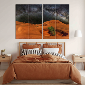 Tableau imprimé sur toile : vue nocturne sur le désert, décoration de paysage élégante, lot de 4 toiles - Product Image 3