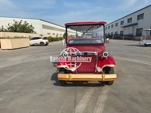 Carrito de Golf Eléctrico Rojo, Lujoso y Elegante, Estilo Clásico Vintage, Autopropulsado, con Toldo para Turismo y Estilo Retro - Product Image 3