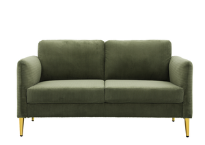 Sofá Cama Moderno de Corduroy Cuadrado con Cojines Tapizados de Felpa y Estructura de Madera Sólida, Mueble Compacto para Sala de Estar o Apartamento - Product Image 2