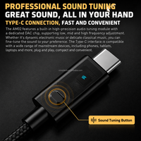 Nouvel amplificateur de décodage DAC portable KZ AM02, adaptateur audio USB C vers 3,5 mm avec réglage d'égaliseur professionnel à 4 étapes pour iPhone Samsung