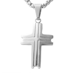 Stainless Steel <b>Cross</b> Pendant Necklace Men's Geometric Design Fashion Jewelry 120212 - Product Image 1