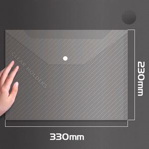 Wholesale <b>A4</b> Transparent Plastic Envelopes <b>File</b> Bags Custom Logo Document Folders School Document Organizers with Snap Button - Product Image 4