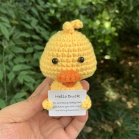 Mini pomme de terre positive drôle, poupée tricotée de 3 pouces avec carte positive mignon bonjour canard cadeau d'anniversaire pendentif canard positif