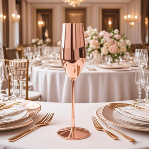 Flûtes à vin et champagne personnalisées en acier inoxydable 304, incassables, à pied, 220 ml, pour cocktails et boissons, design unique et élégant - Product Image 3