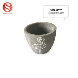 Jardín casa decorativa planta patrón redondo pequeño cemento flor maceta jardinera - Product Image 6