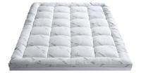 Bambus-Bettmatte Queen-Size Kühlende Gestrickte Schlichte Matratzenauflage Tiefe Passform OKo-TEX 100 Zertifiziert 300 TC Fadenzahl