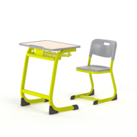 Ensemble de bureau et de chaise d'étudiant moderne et durable avec cadre en plastique et en métal écologique pour une utilisation en classe et au bureau à domicile