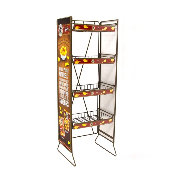 Kunden spezifischer Supermarkt legt Kartoffel chips Display Rack