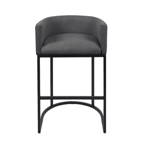 Tabourets <span class=keywords><strong>de</strong></span> <span class=keywords><strong>bar</strong></span> modernes à dossier haut, fauteuils en tissu lin avec structure métallique pour hôtels, salles à manger, îlots <span class=keywords><strong>de</strong></span> cuisine et usage commercial - Product Image 5
