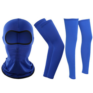 Unisex Full Face Sun Protection Mask Leg Covers Outdoor Cycling Set UV Protection Solid Color Adult Size - Product Image 4
