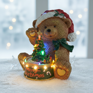 Árbol de Navidad Musical Animado con Luces LED de Poliresina, Estilo Europeo, Funciona con Pilas, Decoración Festiva para Interiores, Tren de Osos - Product Image 5