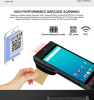 Terminal android avec imprimante thermique et étiquettes autocollantes, lecteur de codes barres 1D, 2D et QR, wi-fi, 4g, scanner, portatif, avec pda, pos